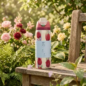 Owala 32oz FreeSip Water Bottle – Tulip Bouquet Urban Outfitters Exclusive  | Leakproof Insulated Stainless Steel Tumbler with Straw, Viral Floral Aesthetic Hydration Bottle for School, Gym, Travel & Everyday Use