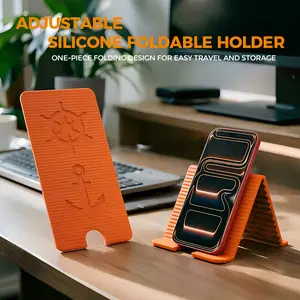 YOYOWAY  Flexible Silicone Aluminum Phone holder stand, Bendable Rollable Foldable Design, Universal Adjustable Anti-Slip Desktop Mount for Phone Tablet Laptop, Rechargeable, Portable Ergonomic Holder for Makeup  Home Office Travel