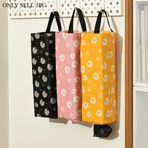 1pc Plastic Bag Holder Dispensers, Polyester Folding Garbage Bags Hanging Storage Bag Trash Bags Holder Organizer Recycling Grocery Pocket Containers For Home