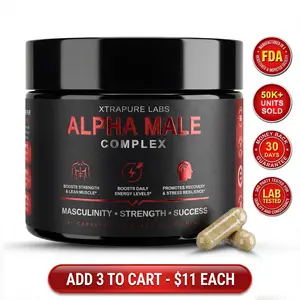 Alpha Male Complex – Clinically Dosed High Potency Men's Health Supplement | Tongkat Ali, Shilajit, Turkesterone & More