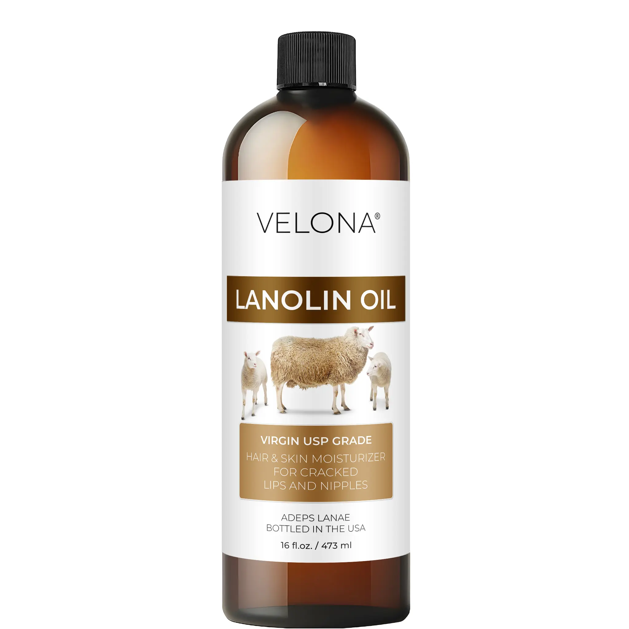 velona Lanolin Oil USP Grade 8 fl oz | 100% Pure and Natural Carrier Oil | Refined, Cold pressed | Skin, Hair, Body & Face Moisturizing