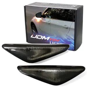 iJDMTOY Smoked Lens Amber LED Front Turn Signal Side Marker Light Assembly For BMW X3 X5 X6