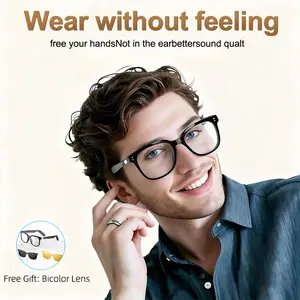 SG-19 Pro smart glasses with Bluetooth audio, Hi-Fi sound quality, BT5.4, long battery life, HD calls, waterproof, and blue light protection wearable Black