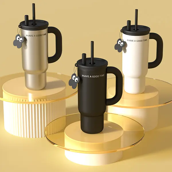 【Apexer】Stainless Steel Vacuum Insulated Tumbler, includesing Bracelet Accessory Gift | Leak-Proof Straw Lid & Ergonomic Handle | Anti-Slip Noise-Reduction Base | Wide Mouth for Car Holder & Cleaning