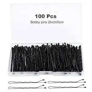 Silver Hair Pins Kit for Women, Kids & Girls - 100 Pieces with Storage Box, Suitable for All Hair Types, Includes 2 Inch Silver Clips