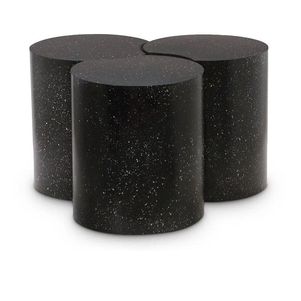 Dimple Black Coffee Table, Contemporary Home Decor Piece, Connectable Modular Nesting Indoor Furniture with Multiple Units