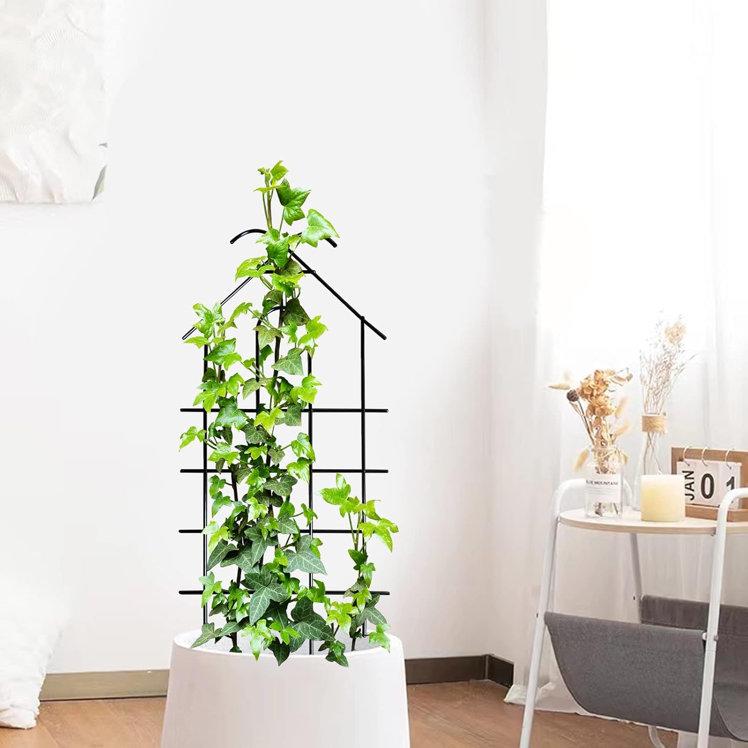 ARIFARO 40" Metal Garden Trellis for Climbing Plants, 4 Pack Large Plant Trellis for Potted Plants, Indoor Outdoor Black Garden Trellis for Vines, Cucumbers, Flowers, 16.5" Wide ARIFARO 40" Metal Garden Trellis for Climbing Plants, 4 Pack Large Plant Trellis for Potted Plants, Indoor Outdoor Black Garden Trellis for Vines, Cucumbers, Flowers, 16.5" Wide