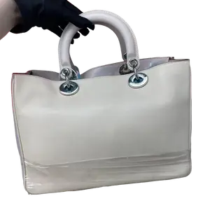 Pre-owned Dior Christian Diorissimo Leather Tote Handbag Top Handles Detachable Shoulder Bag Women