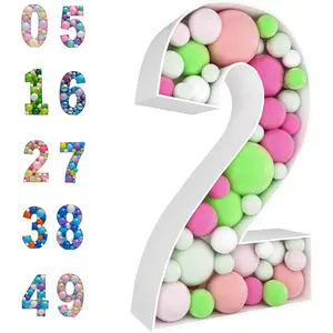 3FT Mosaic Balloon Frame Number 2 Light Up Numbers Pre-Cut Kit Thick Foam Board for Birthday Decoration