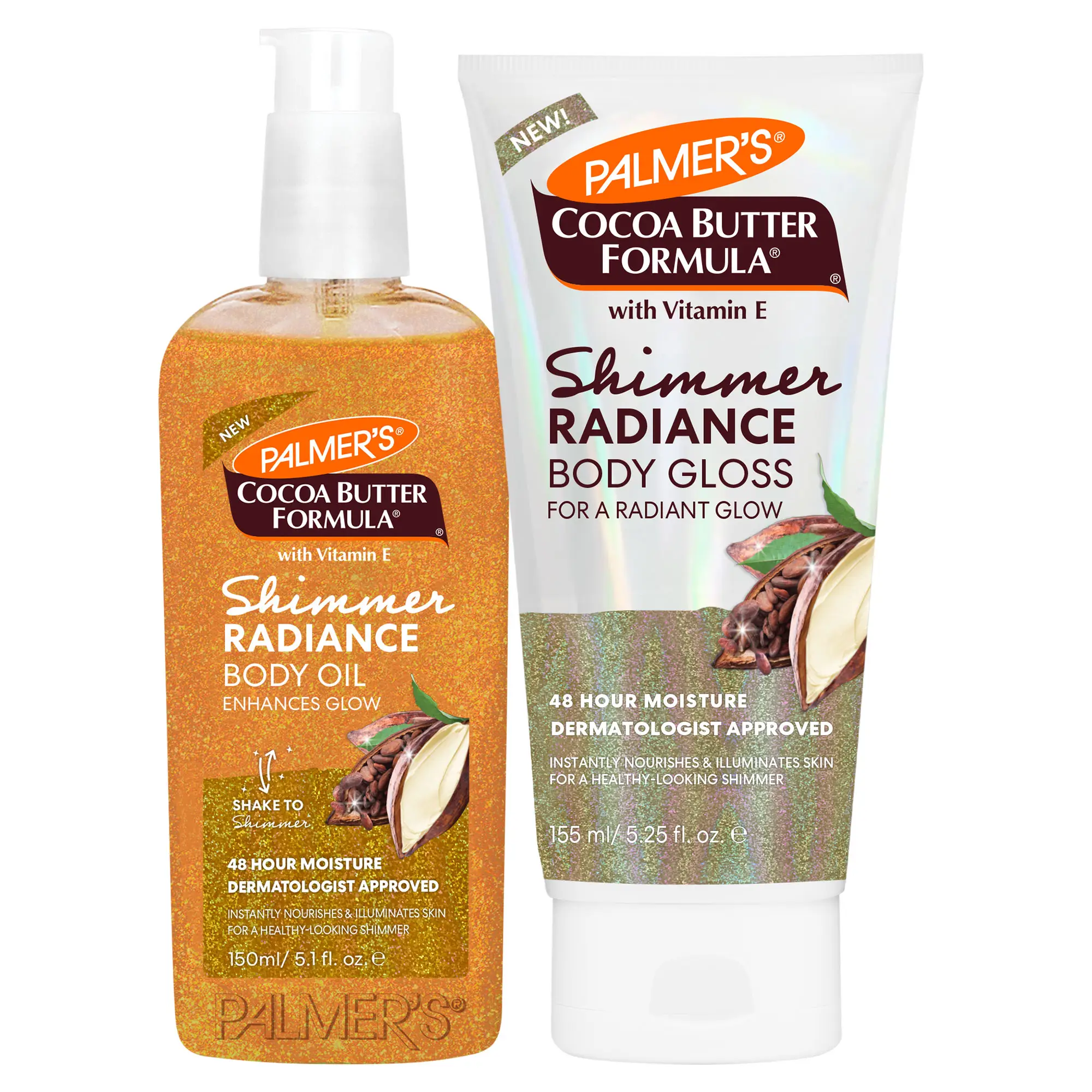 Palmer's Cocoa Butter Formula Shimmer Radiance Skin Care Bundle Moisturizing Body Care Lotions Body Oil Moisture