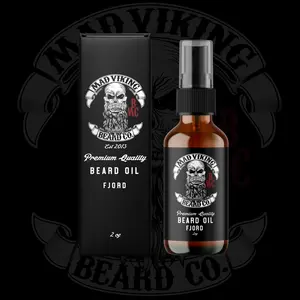 MAD VIKING BEARD CO FJORD BEARD OIL 2oz All Natural Base Oils Classic Clean Cologne Scent Mint Lavender Orange Blossom Cedarwood Sandalwood