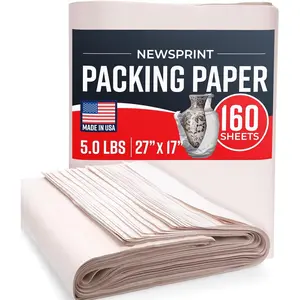 Newsprint Packing Paper Sheets for Moving - 5lb - 160 Sheets of Newspaper Paper -  Have in Your Moving Supplies - 27" x 17" -