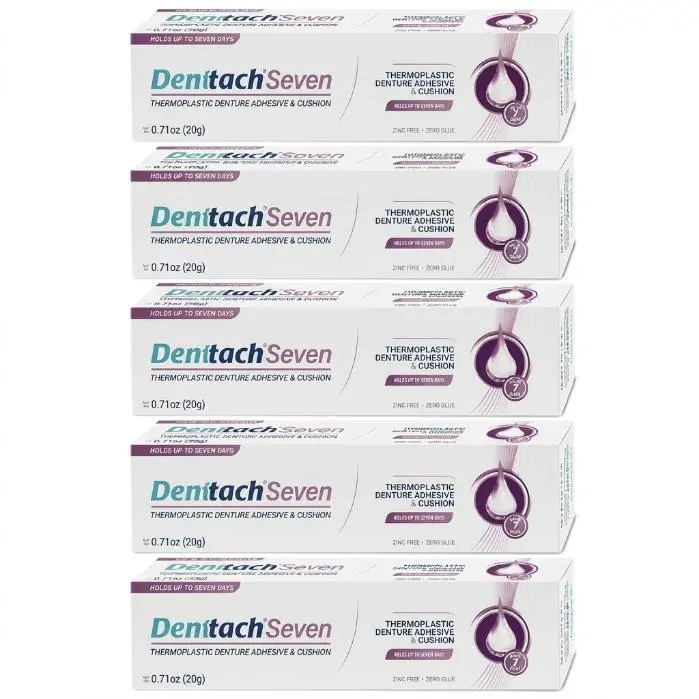 Denture Adhesive, Thermoplastic Denture Adhesive, Cushion and Reliner, Comfortable, Secure Denture Grip for Up to 7 Days, Non Glue, Zinc Free, Long Holding Denture Reliner (Pack of 5)