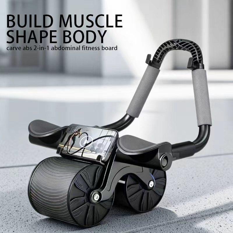 Eco-Friendly Abdominal Exercise Roller with Timer and Kneeling Pad - Classic Ab Training Gym Equipment for At-Home Core, Abdominal Crunch & Roller Ab Training Workouts