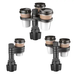 360° Rotatable Car Cup Holder with Three Slots, Durable Automotive Interior Organizer, Fits Most Cars, Convenient Storage Solution