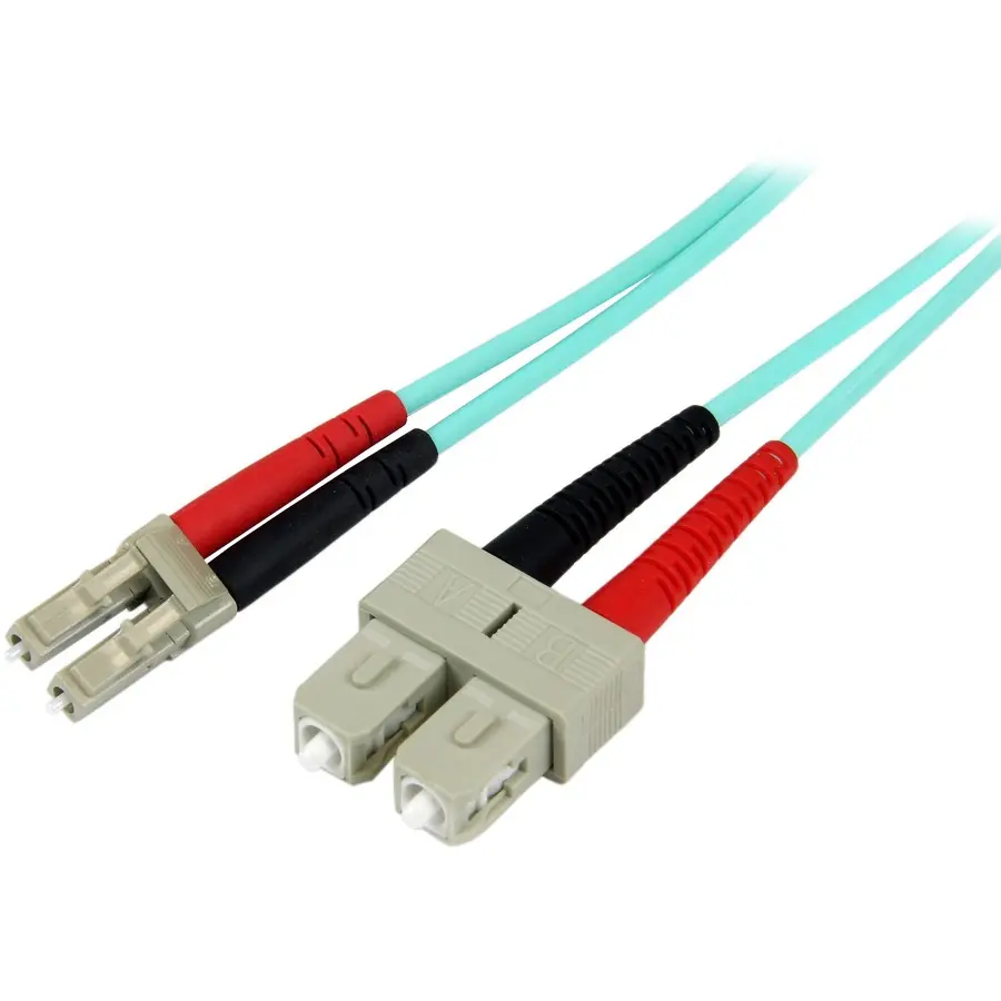 StarTech 5m 10Gb Aqua Multimode Duplex 50/125 LSZH Fiber Optic Cable - LC/SC
