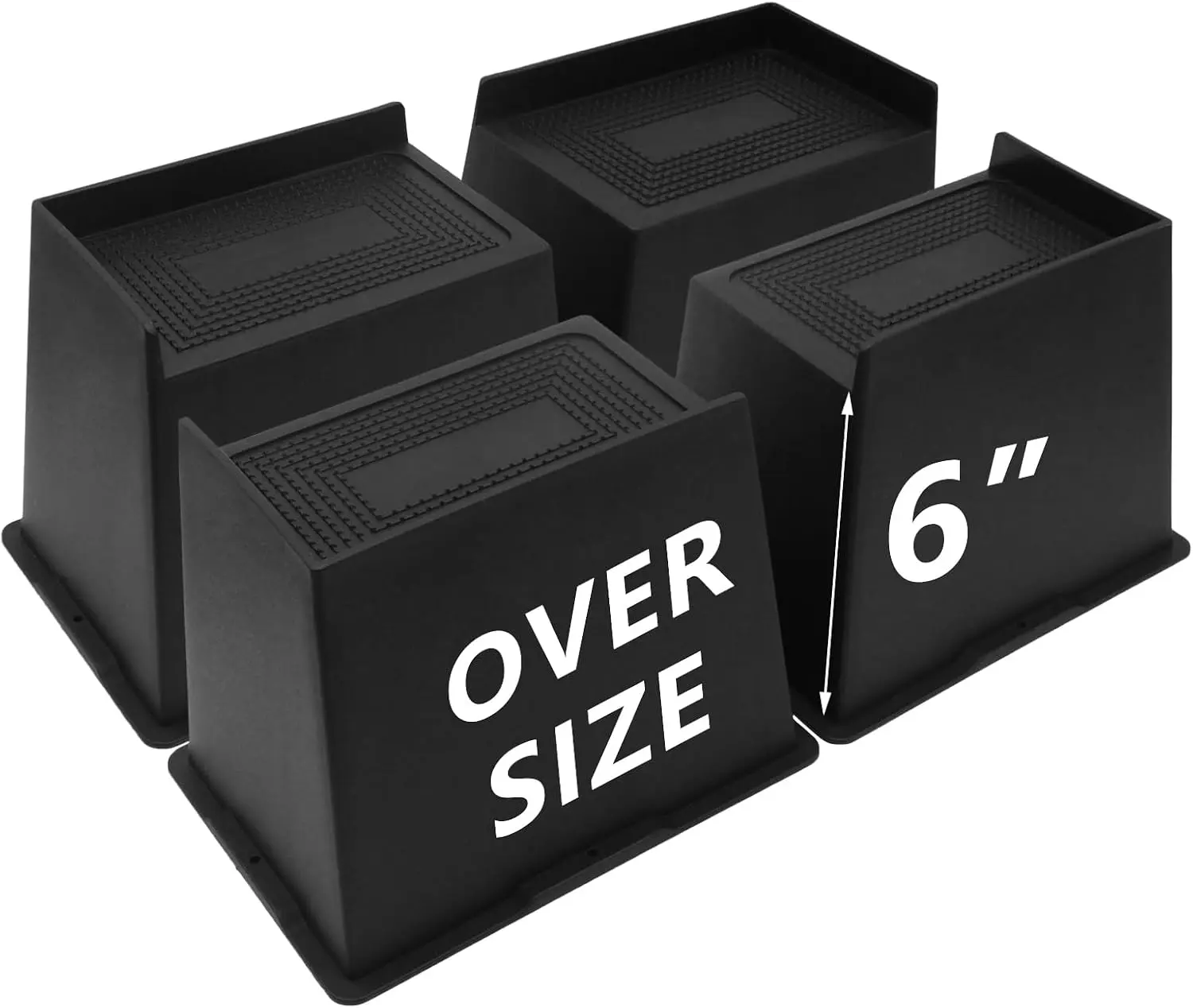4 Pack Bed Risers 6 inch Heavy Duty, Oversized Furniture Risers | Extra Wide Bed Lifts Risers for Table, Sofa, Dorm Twin XL, Couch, Desk, Bed Frame Risers Supports Up to 6,500 Lbs