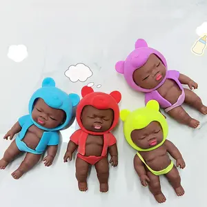 Ugly-cute soft toy, slow-rebound black doll, ugly-cute toy, stretchable toy, palm-sized rubber black doll, plush toy