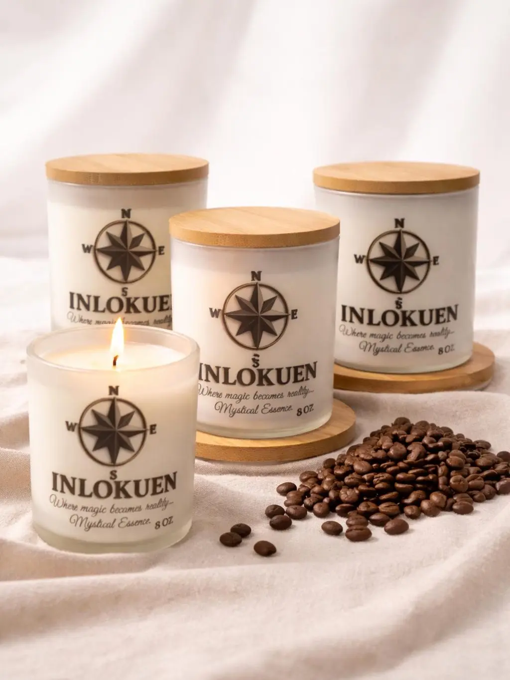 INLOKUEN The Velvet Brew Coffee Candle 8oz – Handmade Soy Coconut Wax Luxury Candle