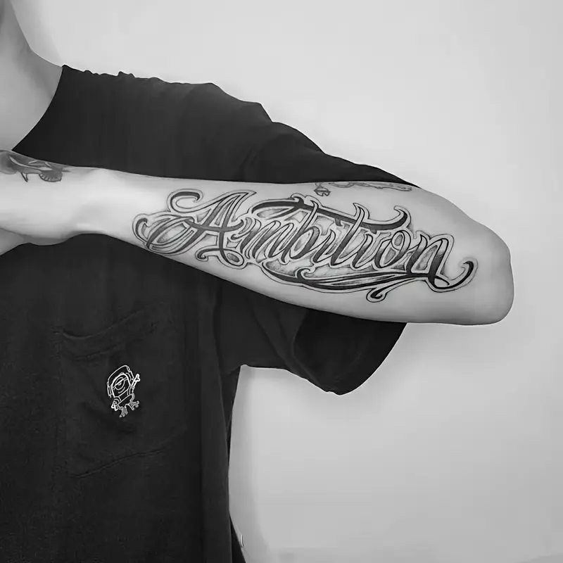 6-Pack Large Herbal Tattoo Stickers, Cikano Font Style, Waterproof and Durable, Realistic Appearance, Lasts 7-15 Days - Suitable for Sensitive Skin