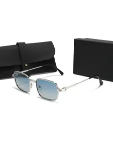 Neutral Fashion Small Frame Polarized Sunglasses, Rectangle UV Protection Glasses for Driving Fishing Daily Wear, Casual Style Metal Frames, Driver Glasses