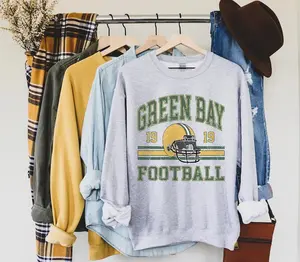Vintage Green Bay Sweatshirt For Him, Green Bay Football Gift For Women, Retro Green Bay Football Sweater, Green Bay Football Crewneck