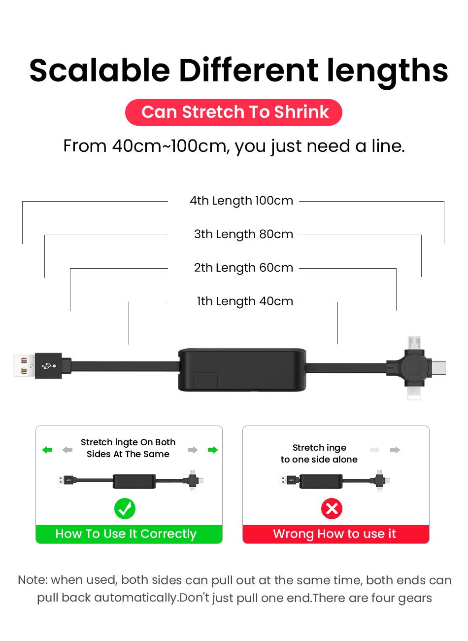 4 In 1 Retractable USB Cable Creative Macaron Type C Micro Cable For I Phone With Phone Stand Charging Data Cable Line Storage Box