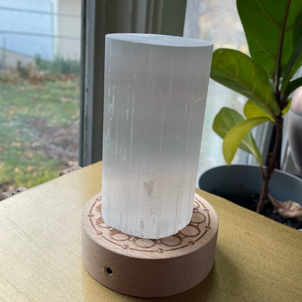 Selenite Crystal Tower Lamp
