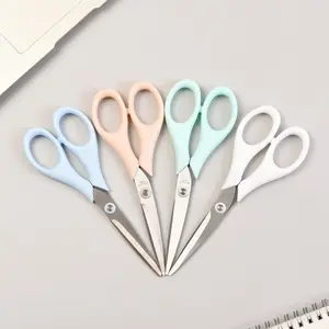 Household Office Cutting Scissors, 6.5 to 8.5 Inches 3 Sizes Optional, 4 Soft Macaron Colors Random Shipment