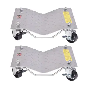 2 PC 1500 LBS Tire Skates Wheel Dolly With Locking Caster Solid Nylon Wheels