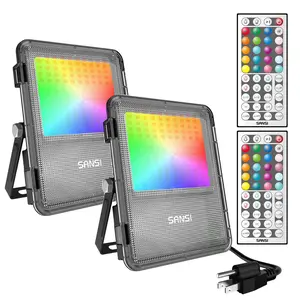 SANSI Christmas RGBW LED Outdoor Flood Lights 80W/120W/160W, Energy Efficient, Ideal for Pool Parties, Stage, & Landscape, IP66 Waterproof, 2-Pack, Perfect for Halloween , Halo Landscape Light, Outdoorfun Decorative TikTokShopBlackFriday