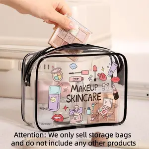 Large Capacity Transparent Waterproof PVC Storage Bag, Travel Toiletry Organizer, Portable Home Essentials Pouch, Tsa Standard