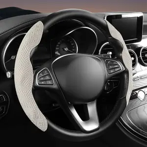 Car Steering Wheel Cover, Anti-slip & Sweat Absorbing & Breathable Steering Wheel Cover, Universal Car Interior Decoration Accessories for Women & Men