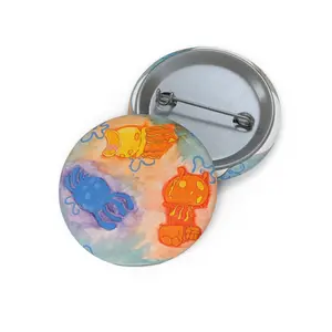 Jellyfish migration, SpongeBob Inspiring Art Buttons | Custom Enamel Style Pins