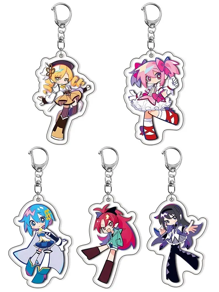 *Puella Magi Madoka Magica* Anime Keychain (Characters: Kaname, Akemi Homura, Miki Sayaka, Tomoe Mami, Kyoko) – Fan Accessory/Gift
