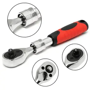 1/2" DR Drive Telescopic Extendable Long Handle Ratchet Socket Wrench 12-18" 72T
