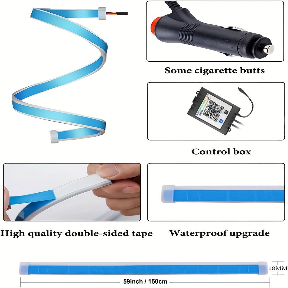 2-in-1 RGB LED Car Ambient Light Strip | Flexible Streamer Underglow & Hood Light | App & Remote Control Multi-Color Atmosphere Lamp | Waterproof DRL Chasing Strip rock lights truck stuff Fuse Assortment Kit with Puller
