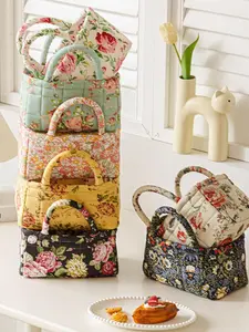 Floral Print Storage Basket, Foldable Fabric Organizer, Portable Underwear and Miscellaneous Holder, Organizing, Home Organization for Kitchen Bathroom Bedroom Office