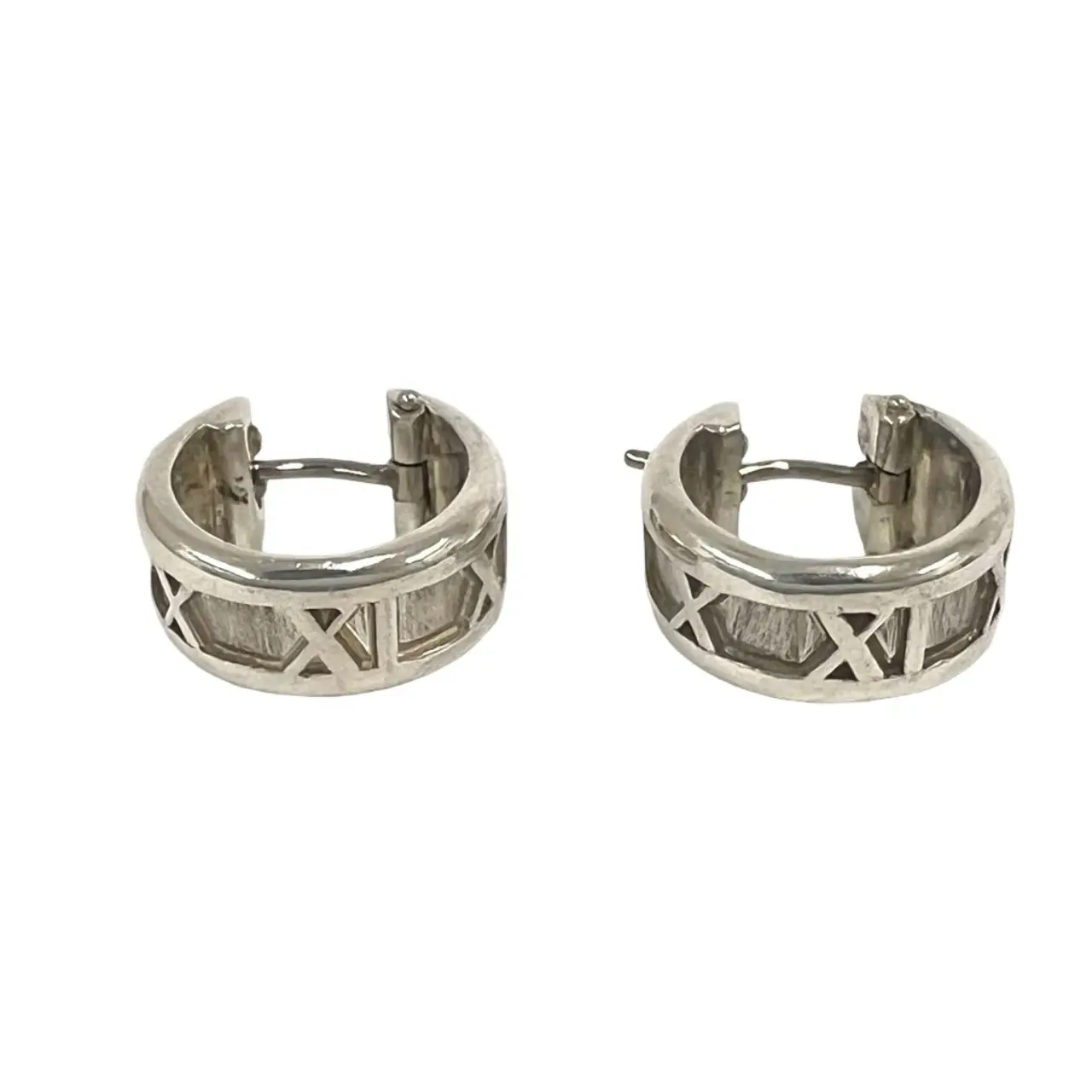 Pre-owned Tiffany & Co. Sterling Silver 925 (Ag925) Small Leather Goods TIFFANY&Co. Atlas Silver Earrings