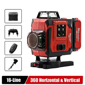 Milwaukee 16-Line 4D Laser Level 2025 | 360° Self-Leveling Tool with Battery + Charger + Tripod | Professional Construction Power Tools Hand Measuring Tools