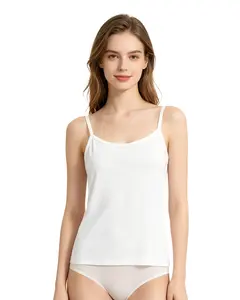 POWER UNICO FLOWER Lady’s Minimalist Basic Smooth Seamless Camisole - Women’s Plain Sleeveless Slim Fit Spaghetti Strap Layering Tank Top, Lightweight, Super Soft, Breathable, Stretchable Fabric for Comfort (Womenswear Tops) Basic Minimalist