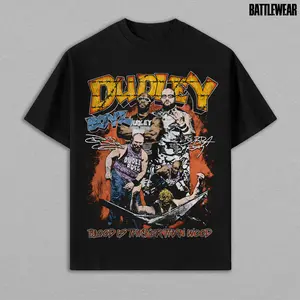 Dudley Boyz Heavy Cotton WWE Double Sides T-shirt For Wrestling Fan Team 3D Apparel Menswear Womenswear Gift For Fans DTG Breathable Printing