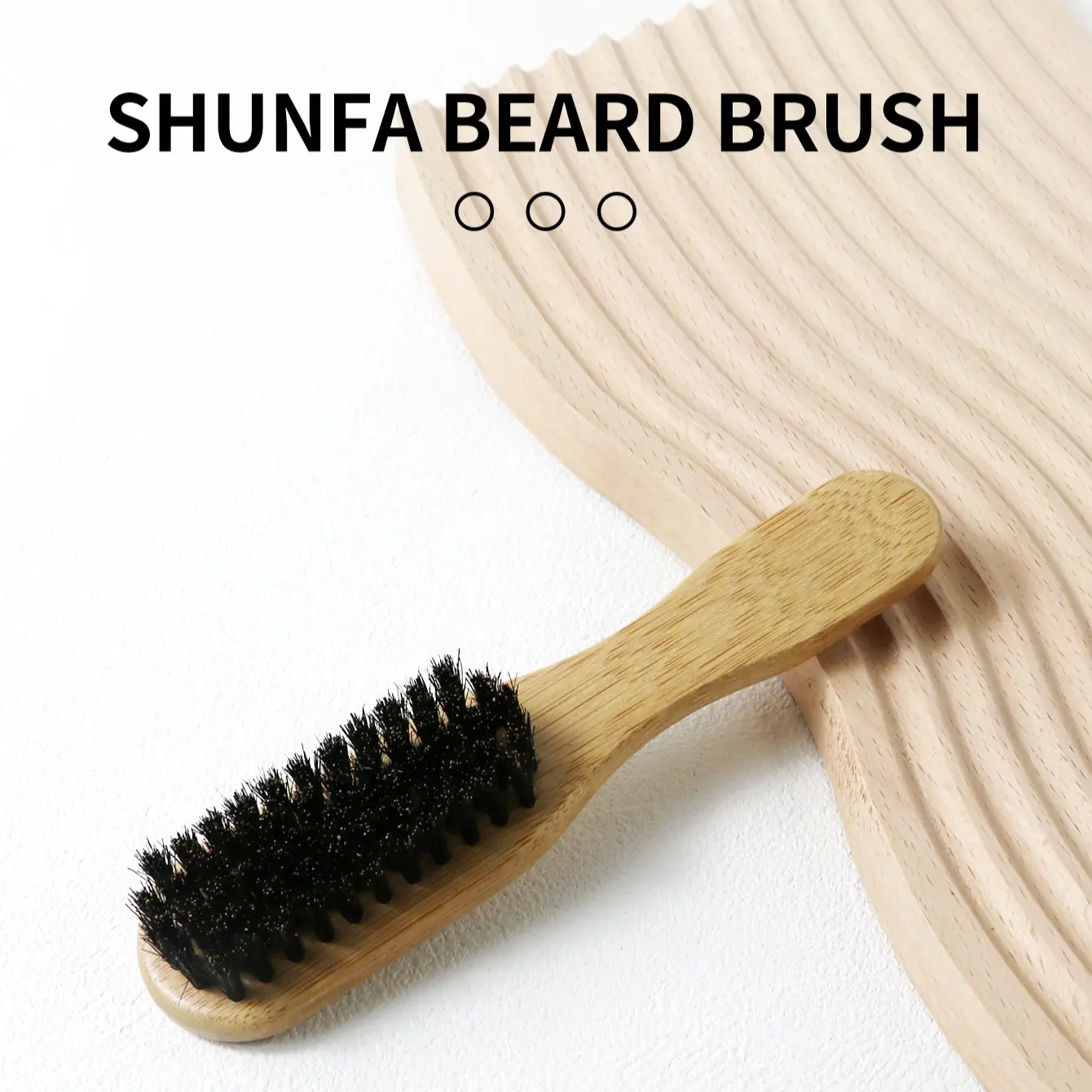 Bamboo Handle Men's Mustache Brush, Pig Bristle Hairbrush, Multi-Functional Cleaning Brush, Shoe Brush, Dust Remover, Facial Styling Tool, Grooming Beard, Removing Dust, Pig Bristle Bristles