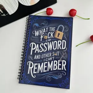 Niche, quirky, funny cover journal notebook; large-capacity privacy information organizer; portable spiral-bound planner/memo pad supplies study bible book savings money lanyard glitter creamy keyboards adhd office accessories
