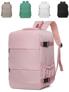 Vacuum Compression Travel Backpack with Pump, 40x30x20cm Tui Airways Approved, 35.56cm Laptop Compatible, Under-Seat Cabin Bag,Ryanair, EasyJet, WizzAir Cabin Bags