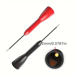 2pcs Universal Multimeter Probe Extension Needle with a 2Mm Jack, Featuring a Sharp And Fine Steel Needle for Automotive And Electrical Testing.