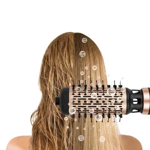 【Clearance Sale】Hot Air Spin Brush, Rotating Blow Dryer Brush with 2-Inch and 1.5-Inch Brushes, Negative Ionic Tech, Black & Gold, Perfect Present Christmas New Year Gift for Women
