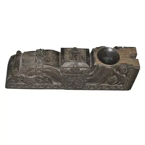 Antique Column Base Repurposed Rustic Carved Candle Holder