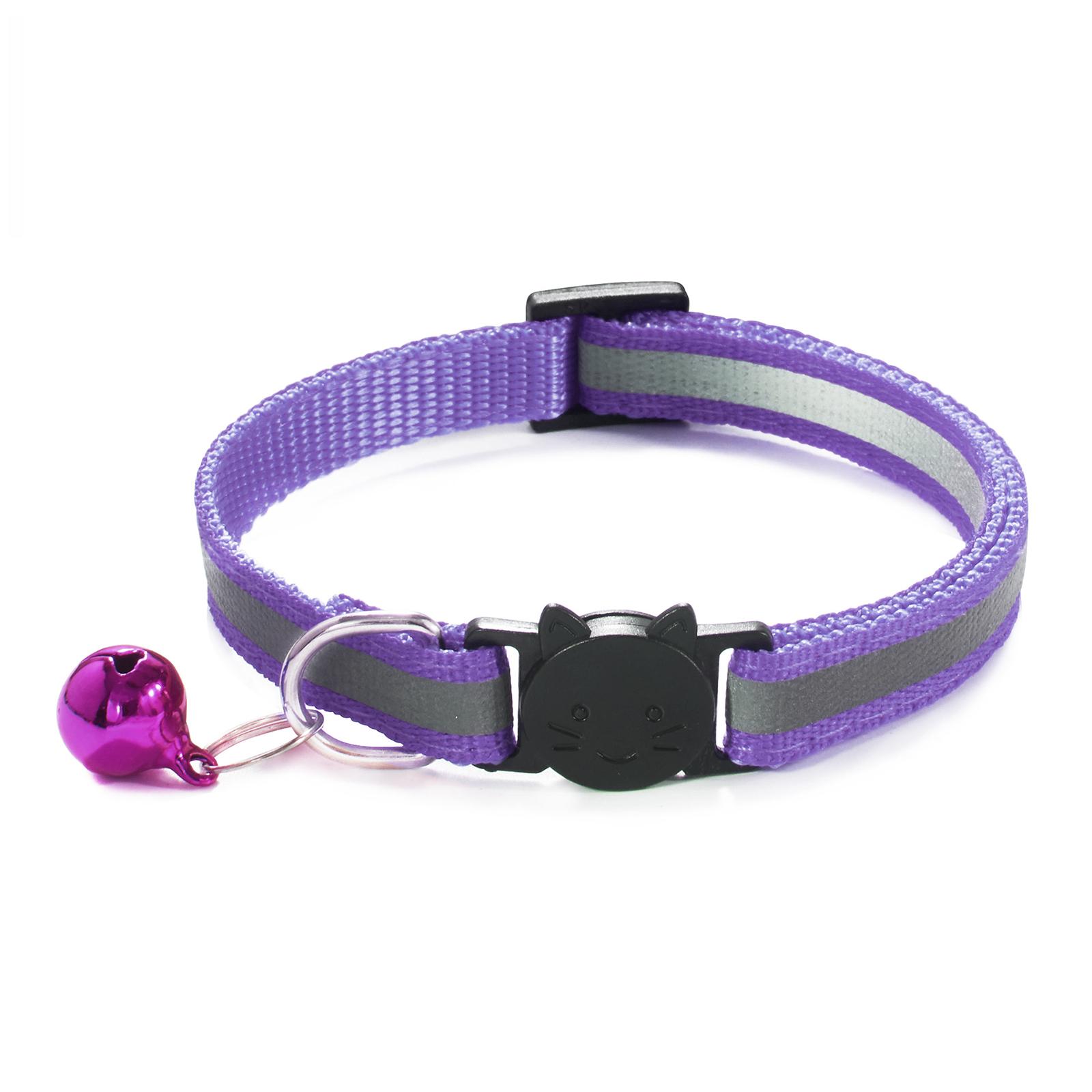 Collar - New Colors Reflective Breakaway Cat Collar Neck Ring Necklace Bell Pet Products Safety Elastic Adjustable With Soft Material 1PC pet accessory cribbing collars pet collar cat collar dog