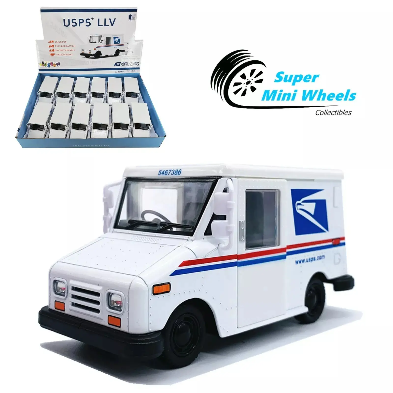 Kinsmart 1:36 - USPS LLV Postal Service Truck White - Diecast Car - 5"